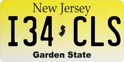 NJ license plate I34CLS