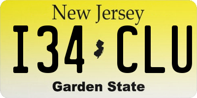 NJ license plate I34CLU