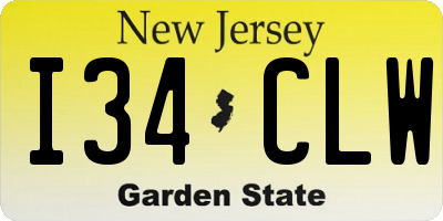 NJ license plate I34CLW