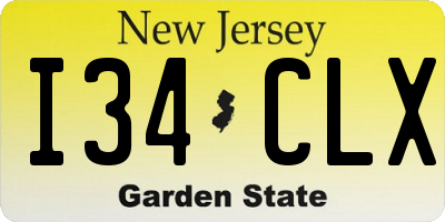 NJ license plate I34CLX