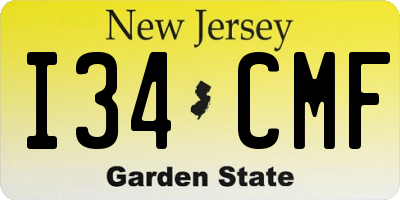 NJ license plate I34CMF