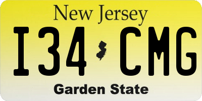 NJ license plate I34CMG