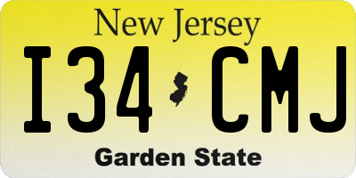 NJ license plate I34CMJ