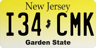 NJ license plate I34CMK