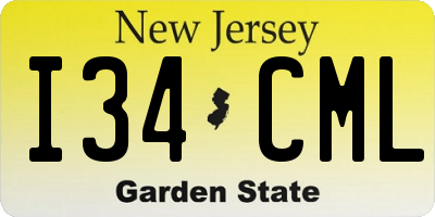 NJ license plate I34CML