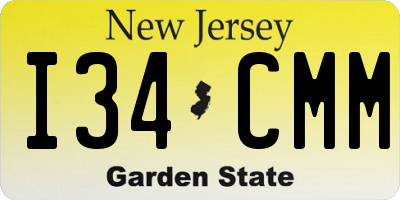 NJ license plate I34CMM