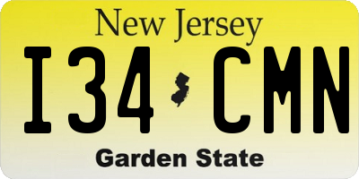 NJ license plate I34CMN