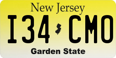 NJ license plate I34CMO