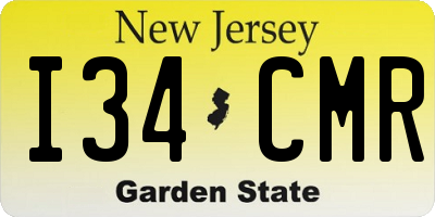 NJ license plate I34CMR