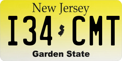 NJ license plate I34CMT