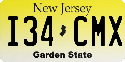 NJ license plate I34CMX