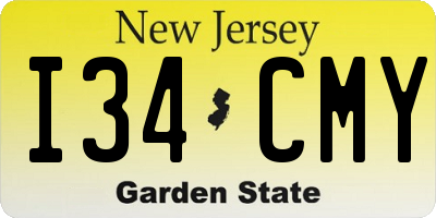 NJ license plate I34CMY