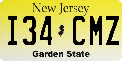 NJ license plate I34CMZ