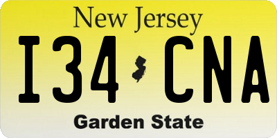 NJ license plate I34CNA