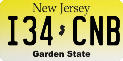 NJ license plate I34CNB