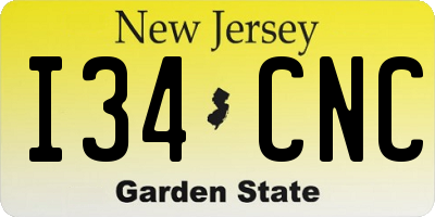 NJ license plate I34CNC