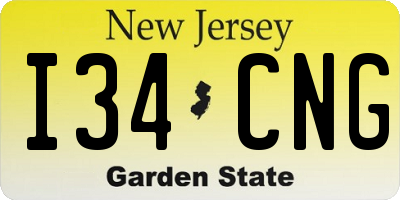 NJ license plate I34CNG