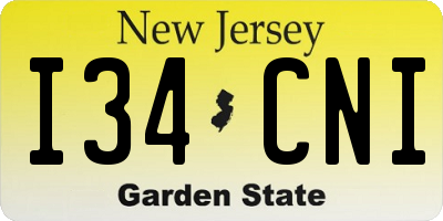 NJ license plate I34CNI