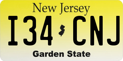 NJ license plate I34CNJ