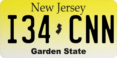 NJ license plate I34CNN