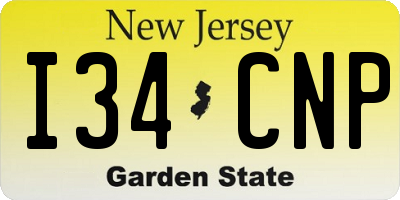 NJ license plate I34CNP