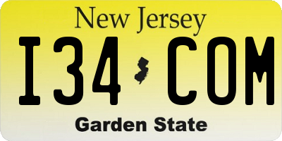 NJ license plate I34COM