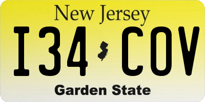 NJ license plate I34COV