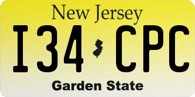 NJ license plate I34CPC