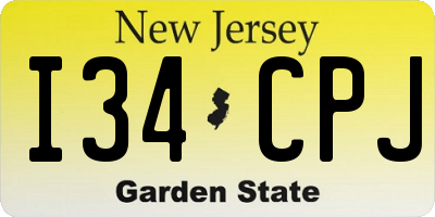 NJ license plate I34CPJ