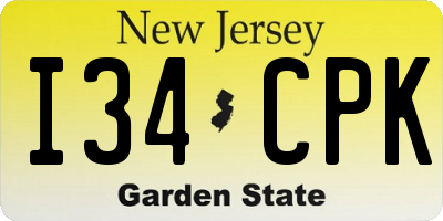 NJ license plate I34CPK