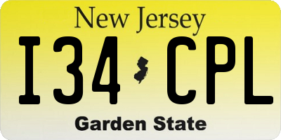 NJ license plate I34CPL