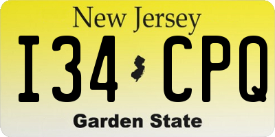 NJ license plate I34CPQ