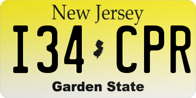 NJ license plate I34CPR