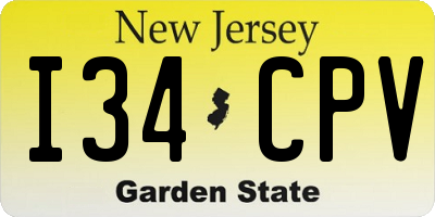 NJ license plate I34CPV