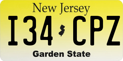 NJ license plate I34CPZ