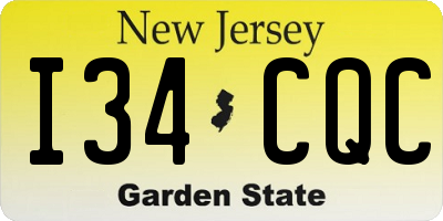NJ license plate I34CQC