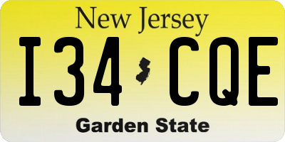 NJ license plate I34CQE