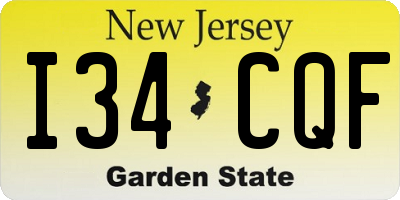 NJ license plate I34CQF