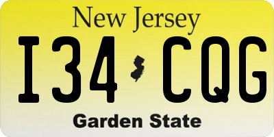 NJ license plate I34CQG