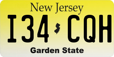 NJ license plate I34CQH