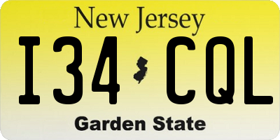 NJ license plate I34CQL