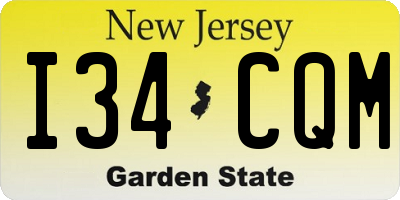 NJ license plate I34CQM