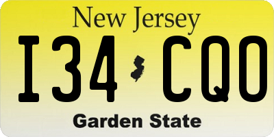 NJ license plate I34CQO
