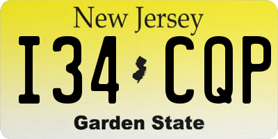 NJ license plate I34CQP