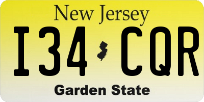 NJ license plate I34CQR
