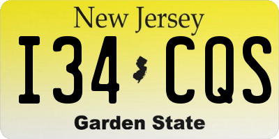 NJ license plate I34CQS