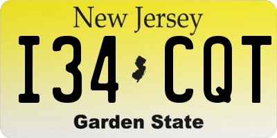 NJ license plate I34CQT