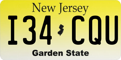 NJ license plate I34CQU