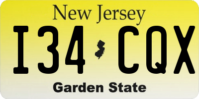 NJ license plate I34CQX