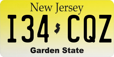 NJ license plate I34CQZ